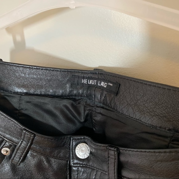 HELMUT LANG Black Leather Pants - Picture 3 of 10